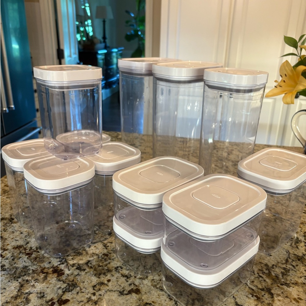 Airtight Food Storage Container Set - White Lids
